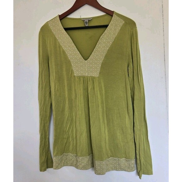 Banana Republic Tops - Vintage Banana Republic Shirt Womens M Top Green Y2K Peasant Boho V Neck Tunic